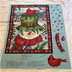 Springs Creative Debra Jordan Cotton wallhanging fabric panel Snowman 43" x 36"